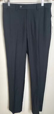 Calvin Klein Charcoal Black Dress Pants 32 x 32 NWT $125 Slim Fit Mens